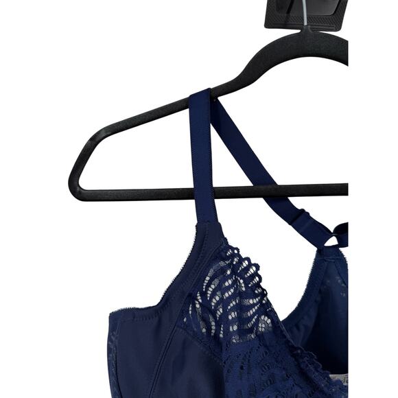 Glamorise 1246 Wonderwire Front close T-back bra navy blue size 42C - Picture 2 of 5